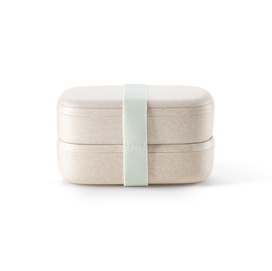 Lekue dubbele lunchbox met silocen band en verdelen 1000ml