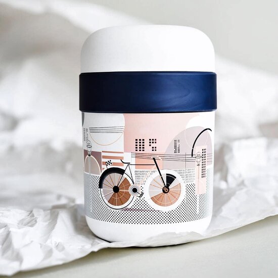 Bioloco Plant PLA muesli en yoghurt beker met fiets print