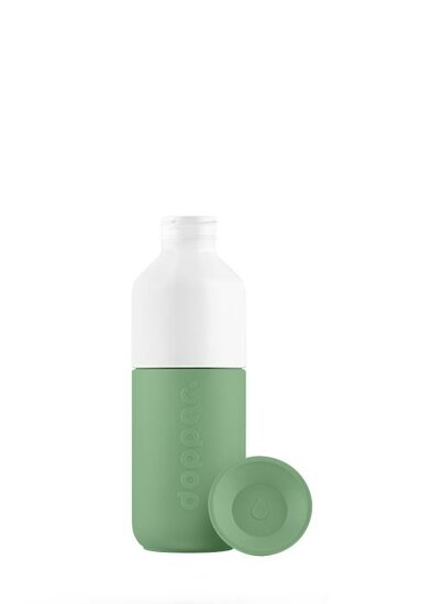 Dopper mini flesje in Fresh Green, RVS fles met beker