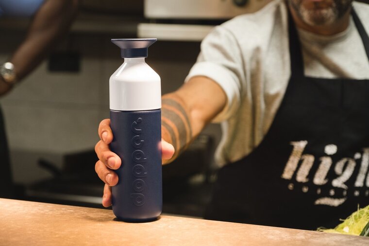 Breaker Blue Dopper thermosfles in donkerblauw bij Greenpicnic