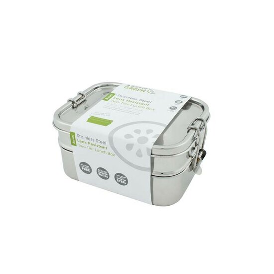 Buruni Leak resistant Two tier lunch box GreenPicnic