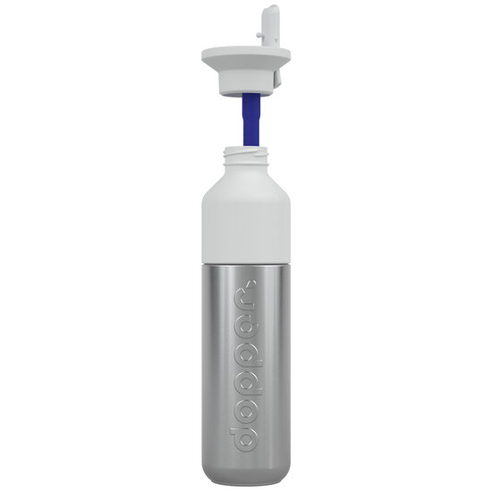 Dopper met Flip Straw White, losse dop met rietje