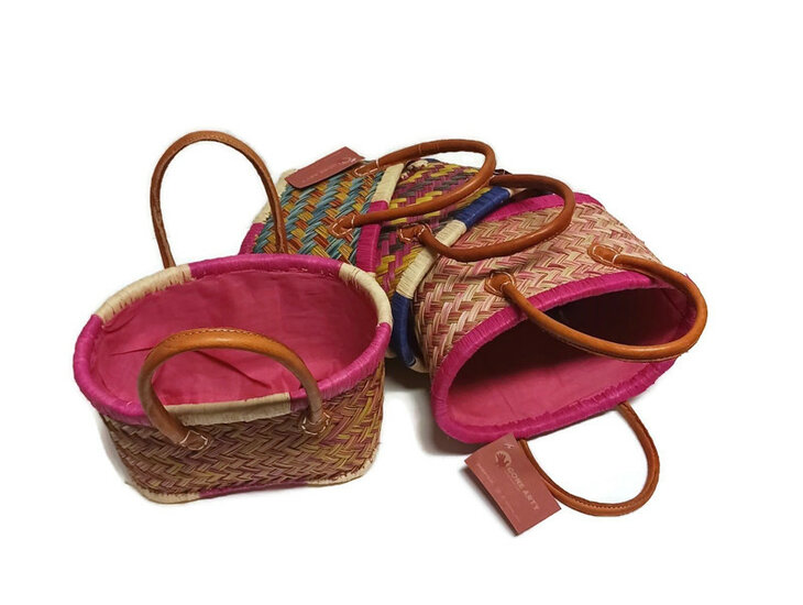 Fairtrade mini mand tasjes in kleur Greenpicnic