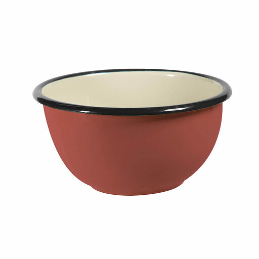 Ah Table enamel bowl, emaillen kom in rood