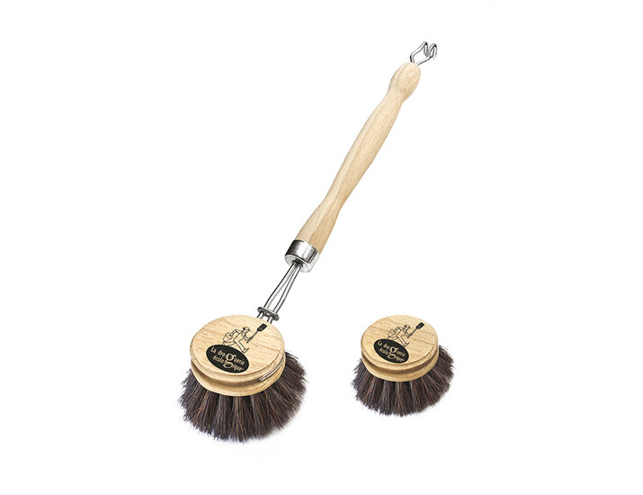 Houten afwasborstel met vervangbare borstelkop van paardenhaar - Webshop GreenPicnic