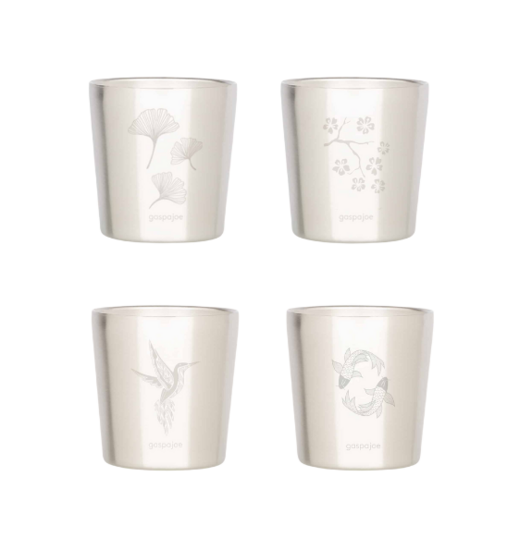 Gaspajoe Arty beker, kleine dubbelwandige RVS mok met gravure