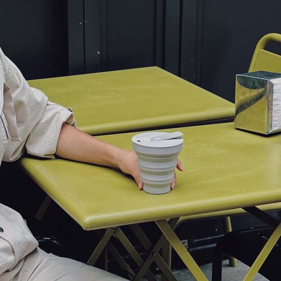 Hunu Collapsible Silicone Cup 355ml Warm Grey