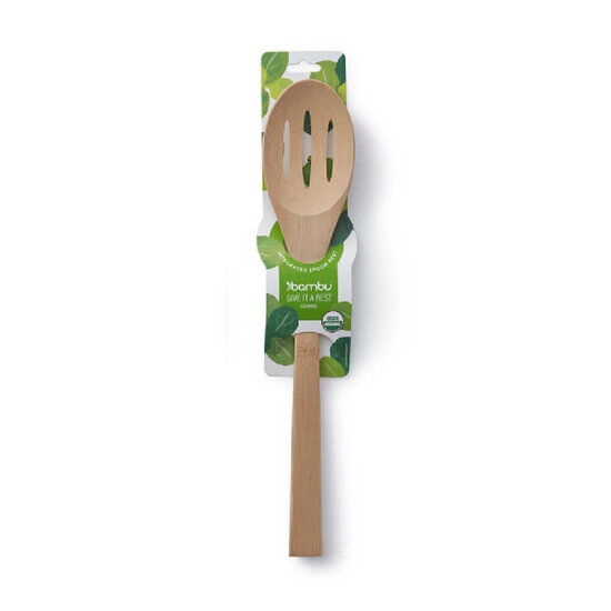 Schuimspaan van bamboehout, Bambu Slotted Spoon