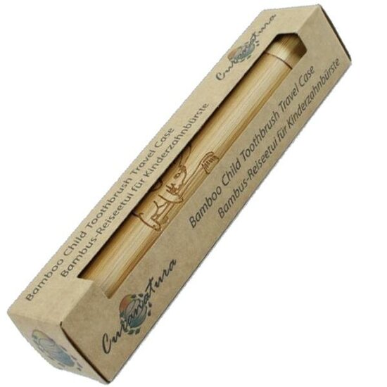 Bamboehouten tandenborstel koker met konijntje