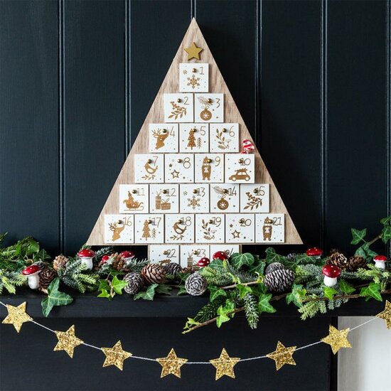 REX London houten adventskalender kerstboom van hout