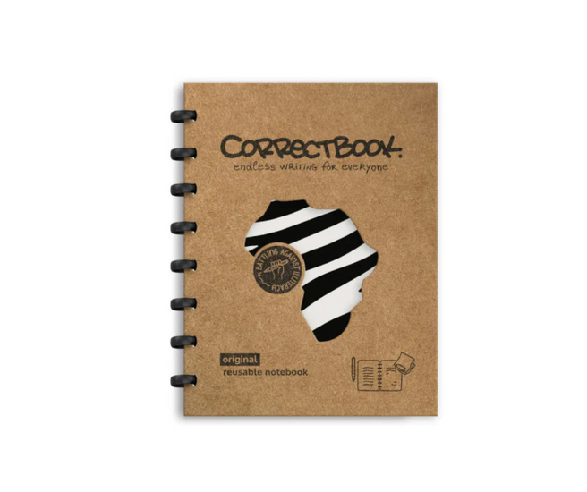 A5 Correctbook blanco Brave Zebra met verpakking