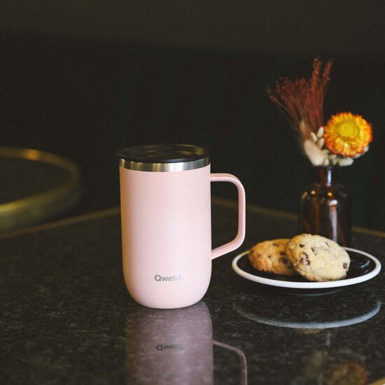 Qwetch thermosbeker met oor in roze