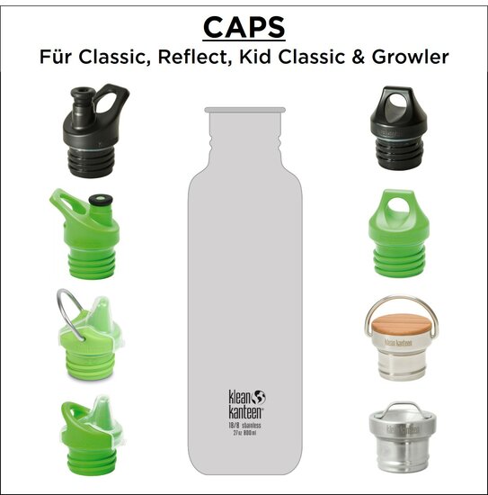 Klean Kanteen Classic doppen bij Greenpicnic