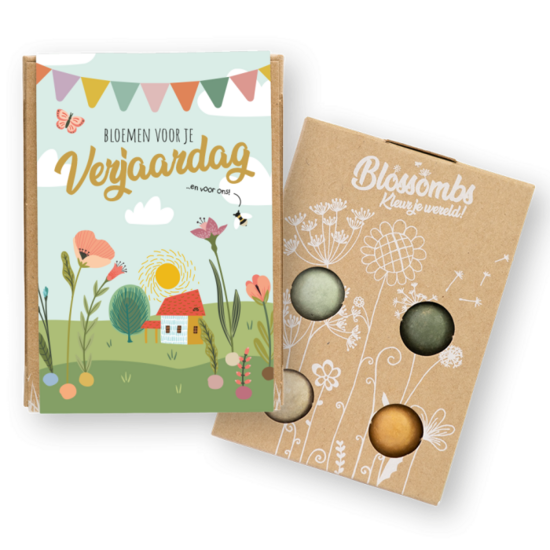 Blossombs bloembommetjes set van 4 Bloemen voor je verjaardag