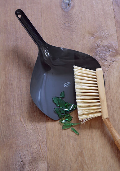 Cabanaz Dustpan and Brush Grey, stoffer en blik 