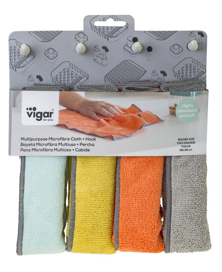 Vigar sterk absorberende microvezeldoeken in vier kleuren - Webshop GreenPicnic