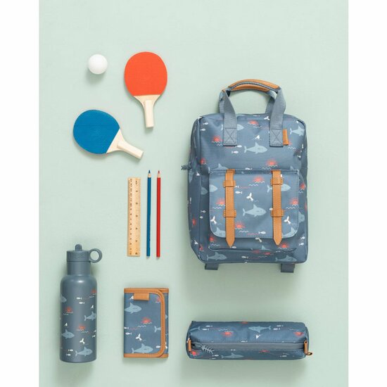 Fresk Shark serie rugtas, etui en drinkfles