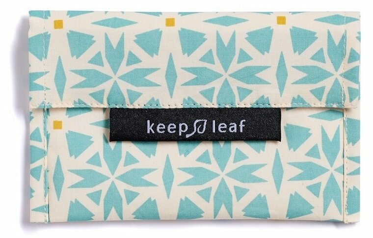 Keep Leaf herbruikbaar lunchzakje met blauwe ruit print