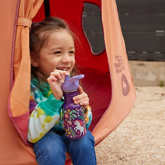 Kid Kanteen Classic Narrow Flip Seal Unicorn fles met meisje