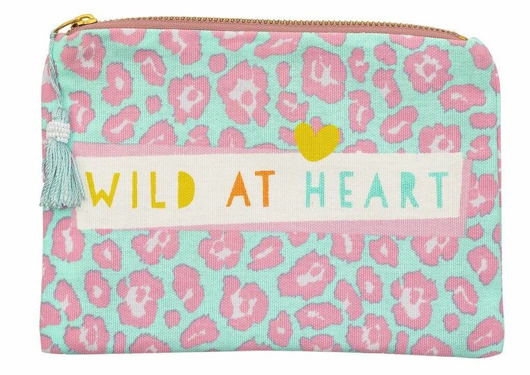 Lovely Planet etui met Wild at Heart print van biologisch katoen
