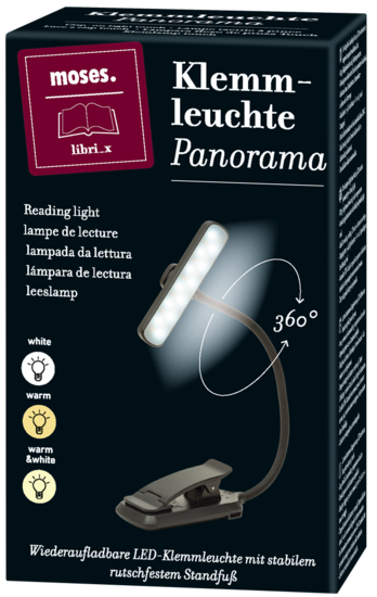 Moses Panorama klem leeslampje wit in doosje bij Greenpicnic