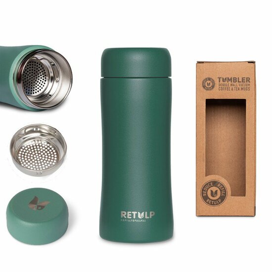 Retulp Tumbler thermosbeker met theezeef in Teal Green