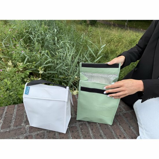 GreenPicnic - Fridgebag koeltas opvouwbare lunchzak in groen en grijs van Retulp