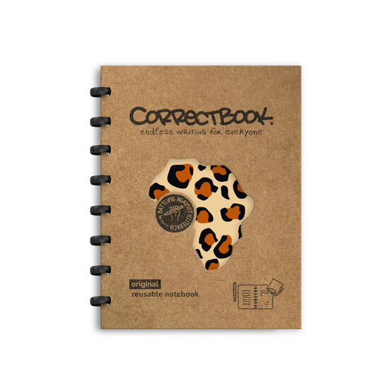 Correctbook A5 Powerful Leopard in verpakking