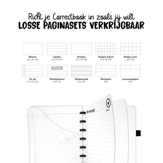 losse bladen voor Correctbook whiteboard schriften