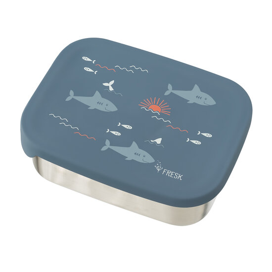 Fresk RVS lunchbox Shark met haaien print