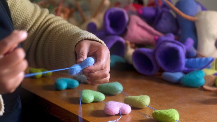 Fairtrade werkplaats Nepal vilten producten