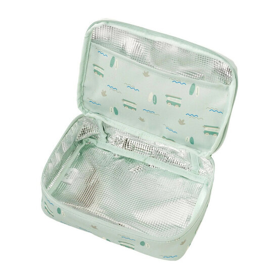 Binnenkant Fresk Lunchbag Surf Boy, koeltasje van r-PET