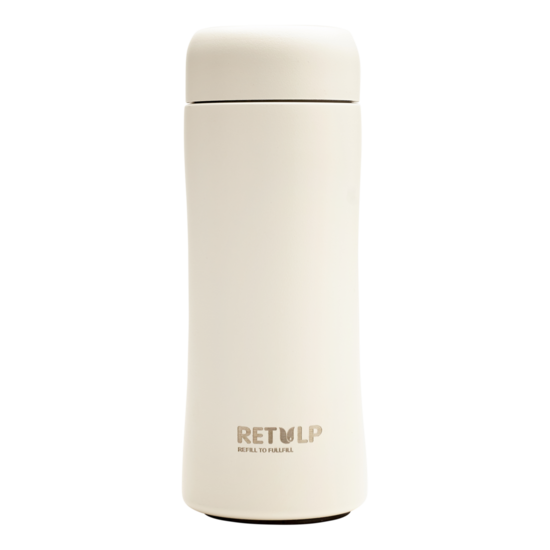 Retulp Tumbler wit, RVS drinkbeker met theezeefje
