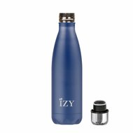 Blauwe Dubbelwandige RVS thermosfles van IZY Bottles, geur en smaak neutraal