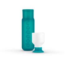 De Tidal Teal Dopper Original waterfles met ingebouwde drinkbeker