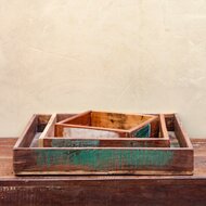 One World scrapwood dienblad vierkant, Raw Fairtrade serveerbladen