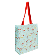 Rex london kerst shopping bag met roodborstjes print