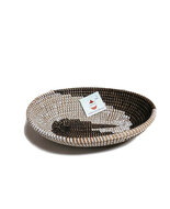 Fairtrade mandje ovaal wit met zwart Greenpicnic