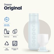 De Dopper Original pure White fles met beker