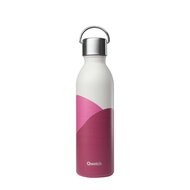 Qwetch Active thermosfles met roze en grijze vlakken