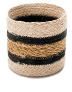 Fairtrade Original Hogla met jute mandje met zwarte strepen
