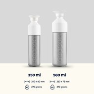 De 2 maten van Dopper Insulated Silver thermosfles