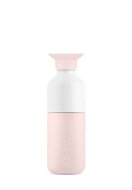Dopper mini flesje in zachtroze, RVS fles met beker