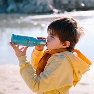Qwetch Insulated Stainless steel Kids Bottle blauw
