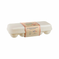 Witte herbruikbare eierdoos van natuurlijk bio plastic