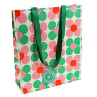 Zomerse shopper van gerecycled plastic - Rex London Daisy Pink and Green