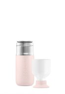 Dopper mini fles in Soft Pink, RVS fles met beker