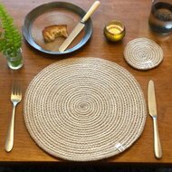 Jute placemat, Respiin spiral tableamat Natural White