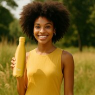 Gele thermosfles van Izy Bottles