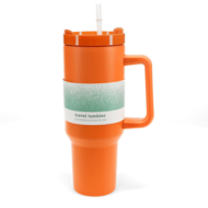 REX London Travel Mug Orange, XL reisbeker met rietje